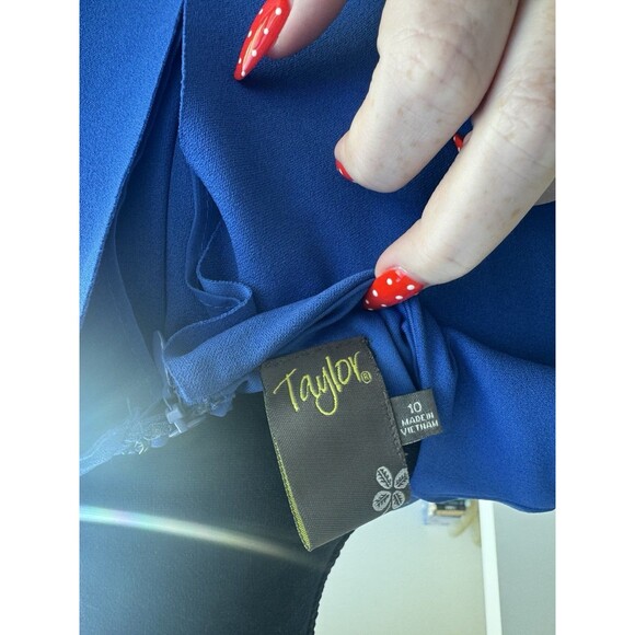 Nordstrom Taylor Bright Blue Ruffle Sleeveless Shift Dress Size 10 NEW! - Picture 4 of 6